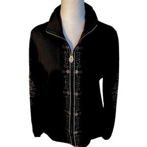 Christine Alexander SALE! Full Zip Cardigan Swarovski Crystal Elements, Small